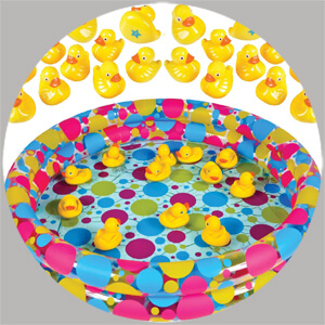 A Rubber Duck Pond matching game is a classic carnival game perfect for a PTA fundraiser, back to school carnival, or birthday party. Just add these darling ducks to a kiddie pool and you're in business - Painless Carnival Party Amusements | Halfpint Design